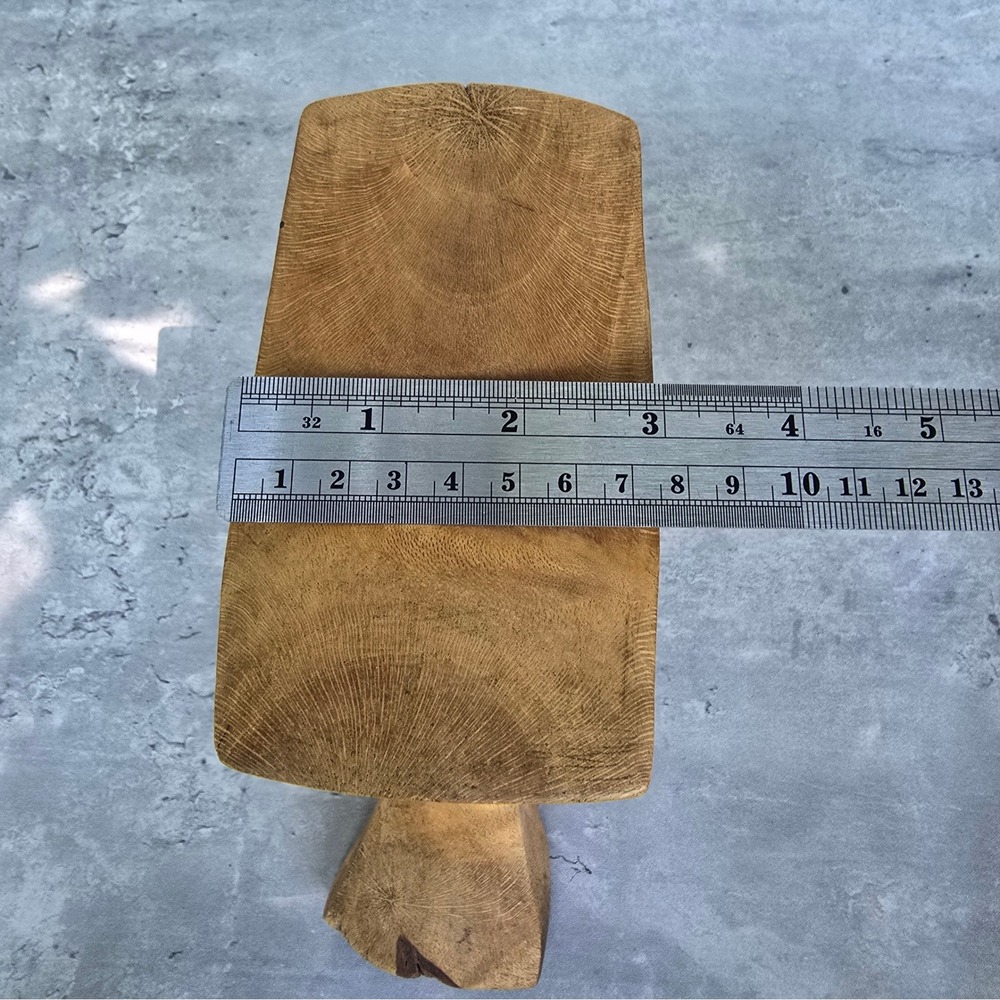 Vintage Hand Carved Wood Neck Rest Stool African Tribal Style Primitive Decor - Picture 10 of 10